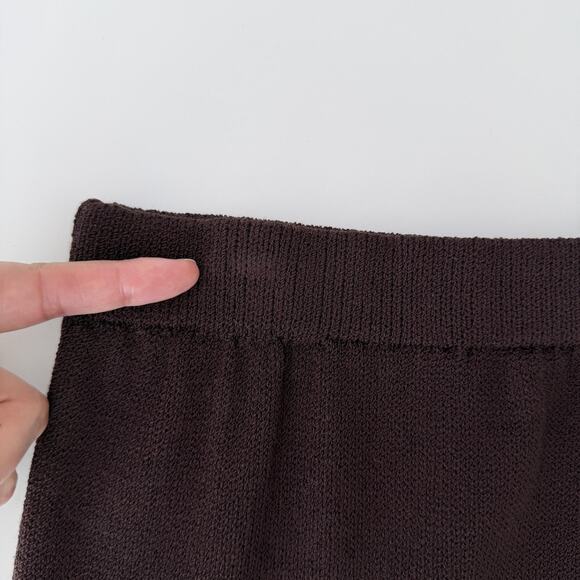 Vintage St John Evening Skirt Suit Set 16 14 Brown Santana Knit Rhinestone Luxur - Picture 10 of 12